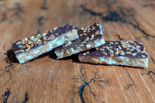Cashew Toffee with Toasted Golden Flax