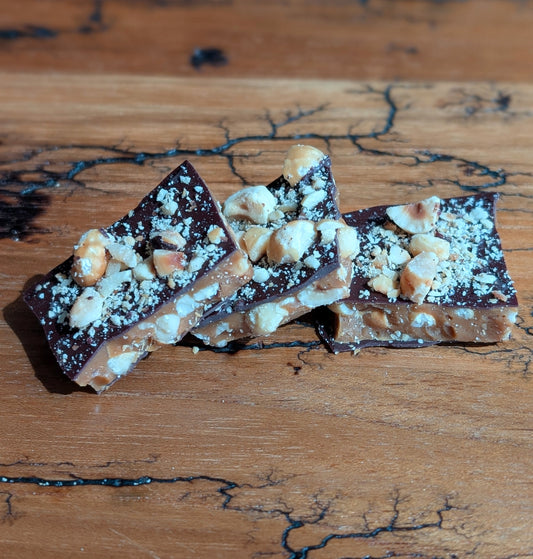 Coffee Toffee with Roasted Hazelnuts